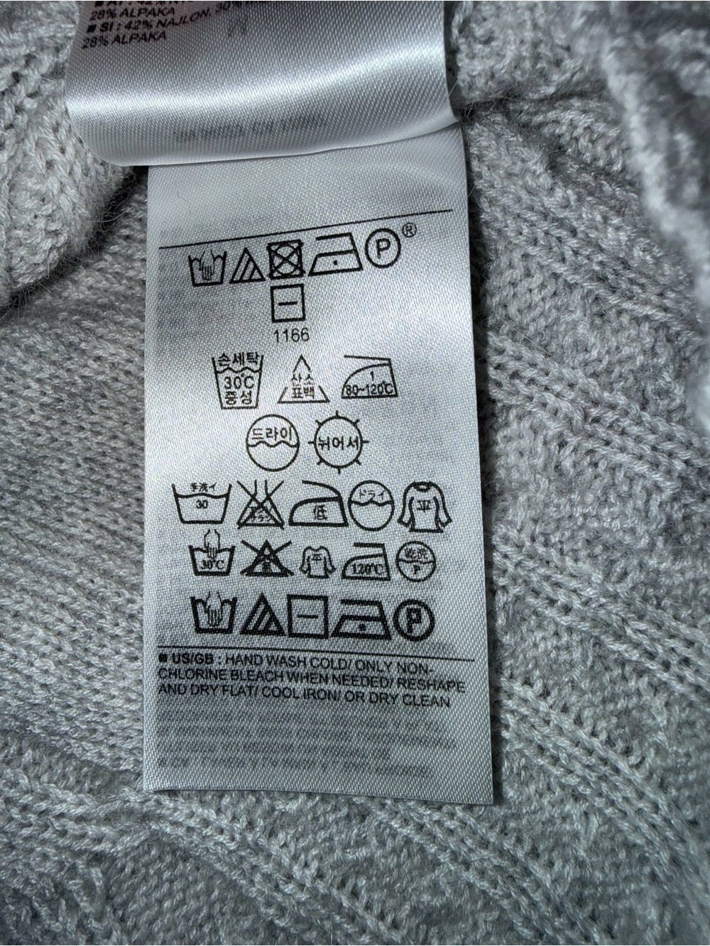 Banana Republic Merino Wool Alpaca Cable Knit Sweater Gray M - Picture 10 of 10